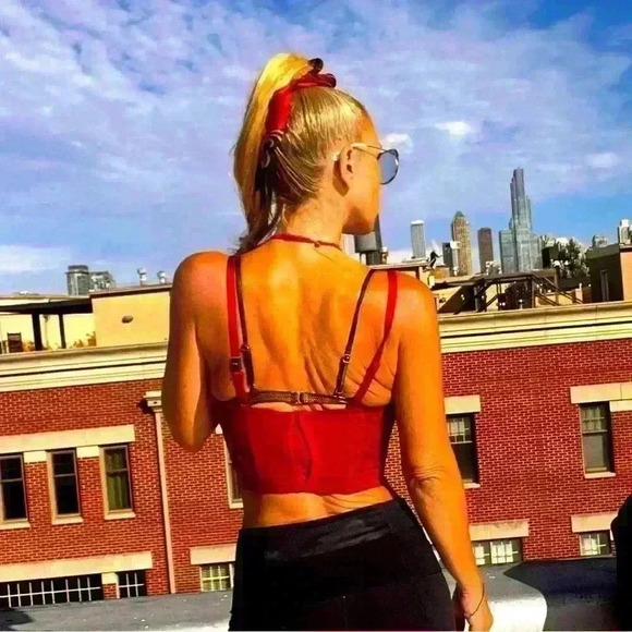 Victoria Secret red wine lined Demi Buste double size 34DD - Picture 2 of 2